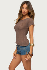 Sesi Asymmetric Textured Knit Ttop
