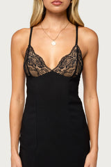 Amitush Lace Bust Mini Dress