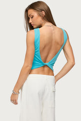 Rondah Twisted Backless Top