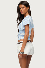 Chassidy Striped Flutter Top