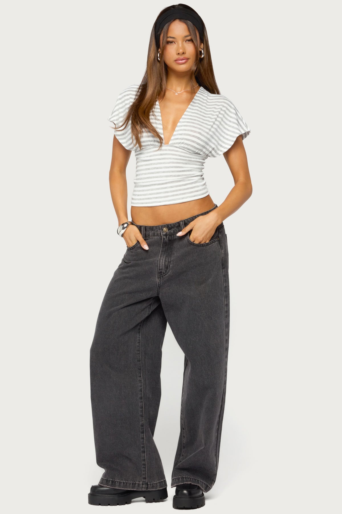 Chassidy Striped Flutter Top