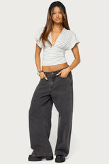 Chassidy Striped Flutter Top