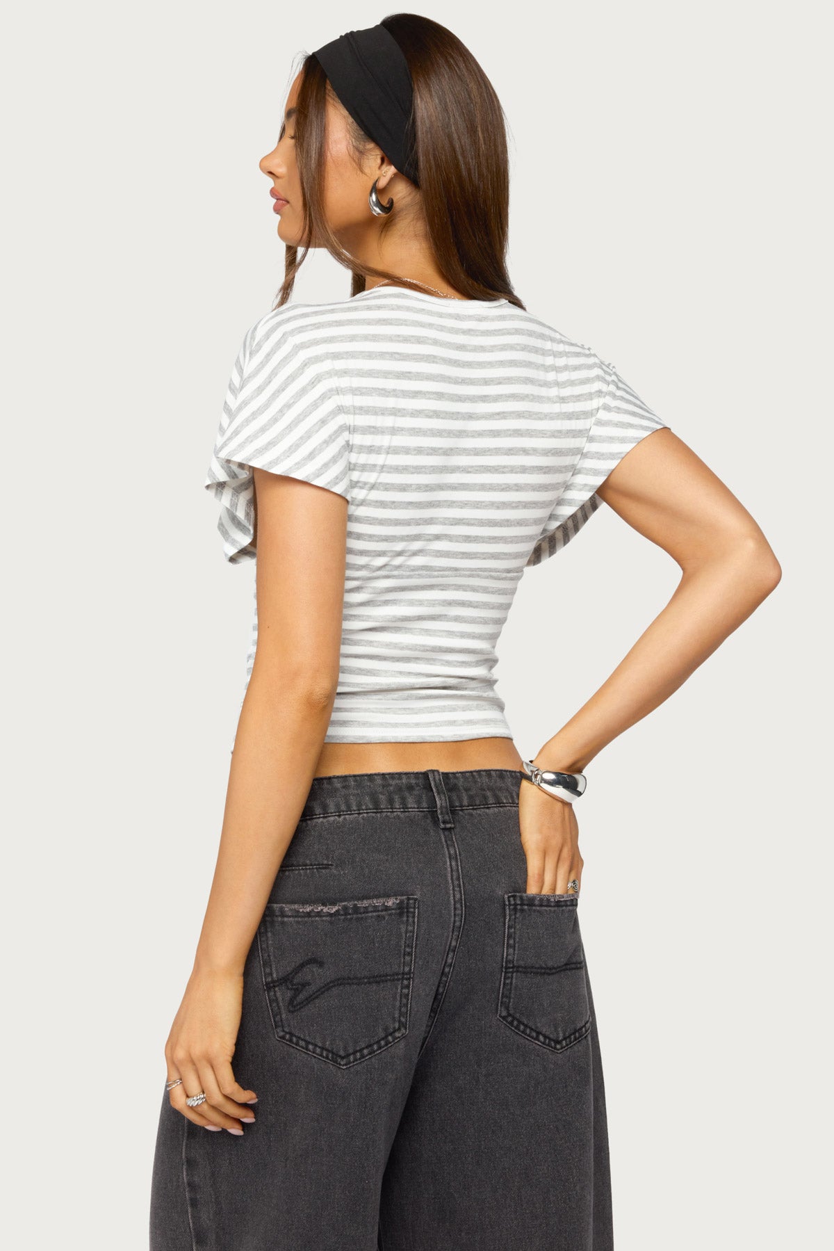 Chassidy Striped Flutter Top