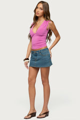 Cady Drawstring V Neck Tank Top