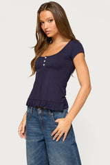 Liliannah Ruffle Babydoll Top