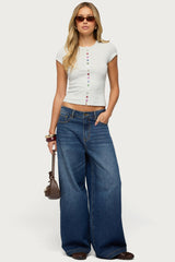 Cary Mixed Button Up T Shirt