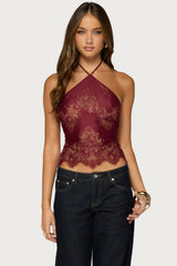 Yanitza Lace Halter Top