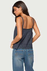 Esma Scalloped Eyelet Top