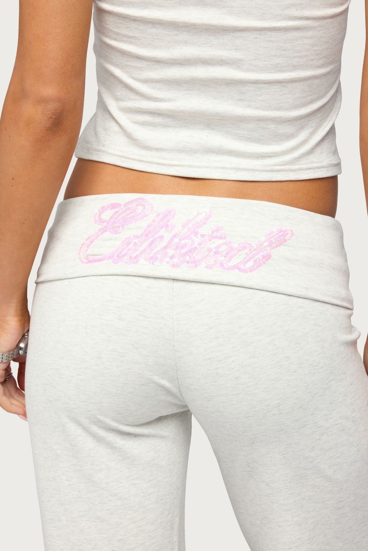 Edikted Wknd Sequin Foldover Trousers