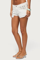 Gia Gem Low Rise Micro Denim Shorts