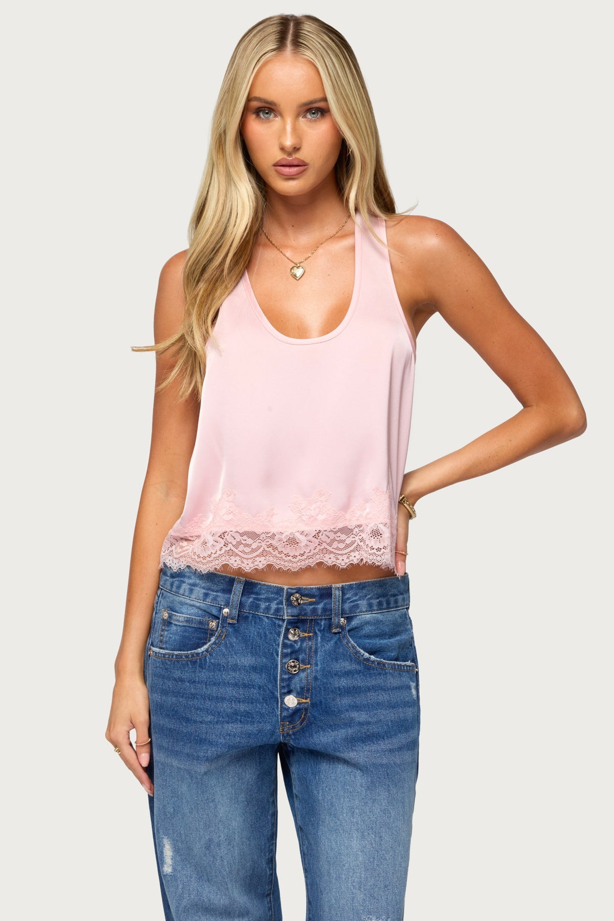 Onie Lacey Satin Effect Tank Top