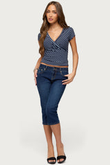 Naame Striped Wrap Top