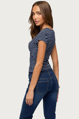 Naame Striped Wrap Top