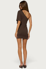 Cammi One Shoulder Flutter Mini Dress