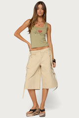 Avelisse Cotton Cargo Bermuda Shorts