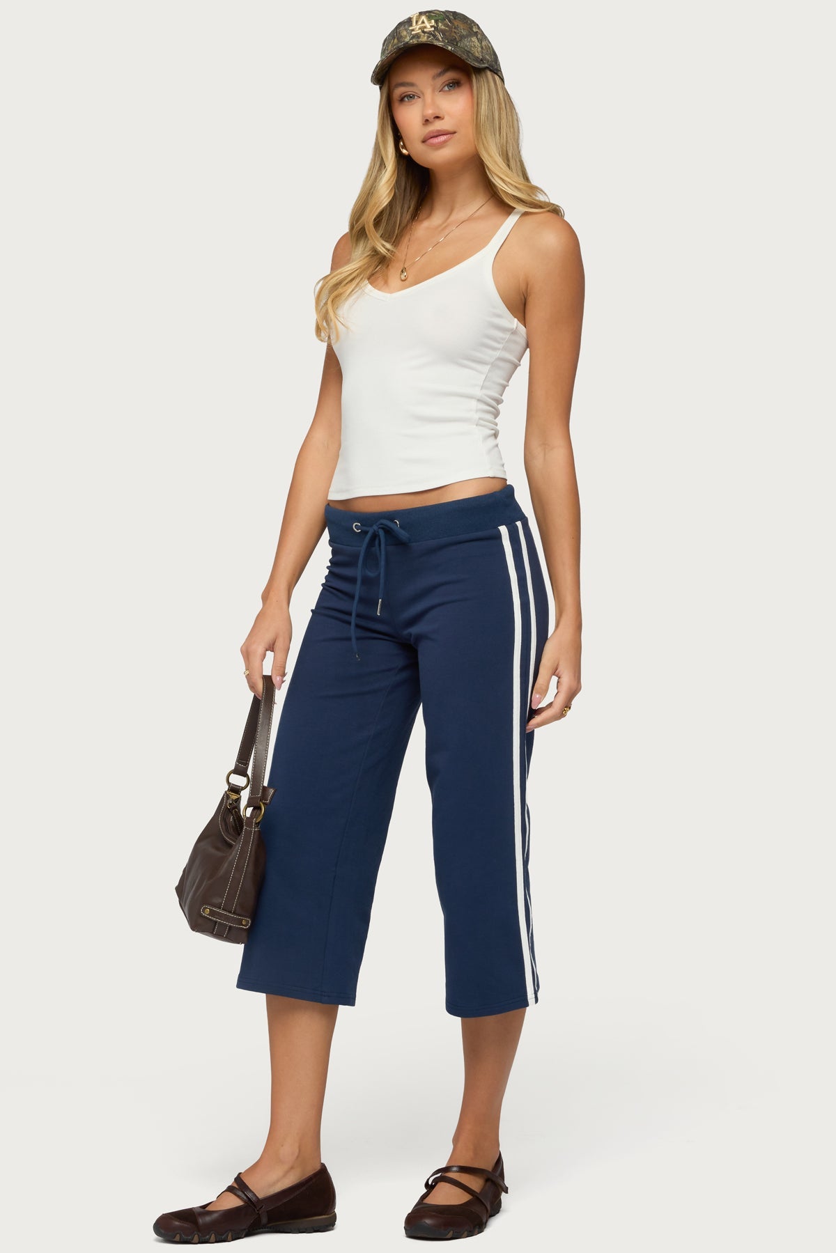 Zanele Side Stripe Capri Joggers
