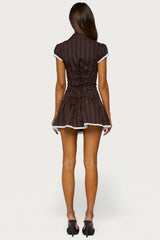 Clarah Striped Button Up Mini Dress