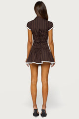 Clarah Striped Button Up Mini Dress