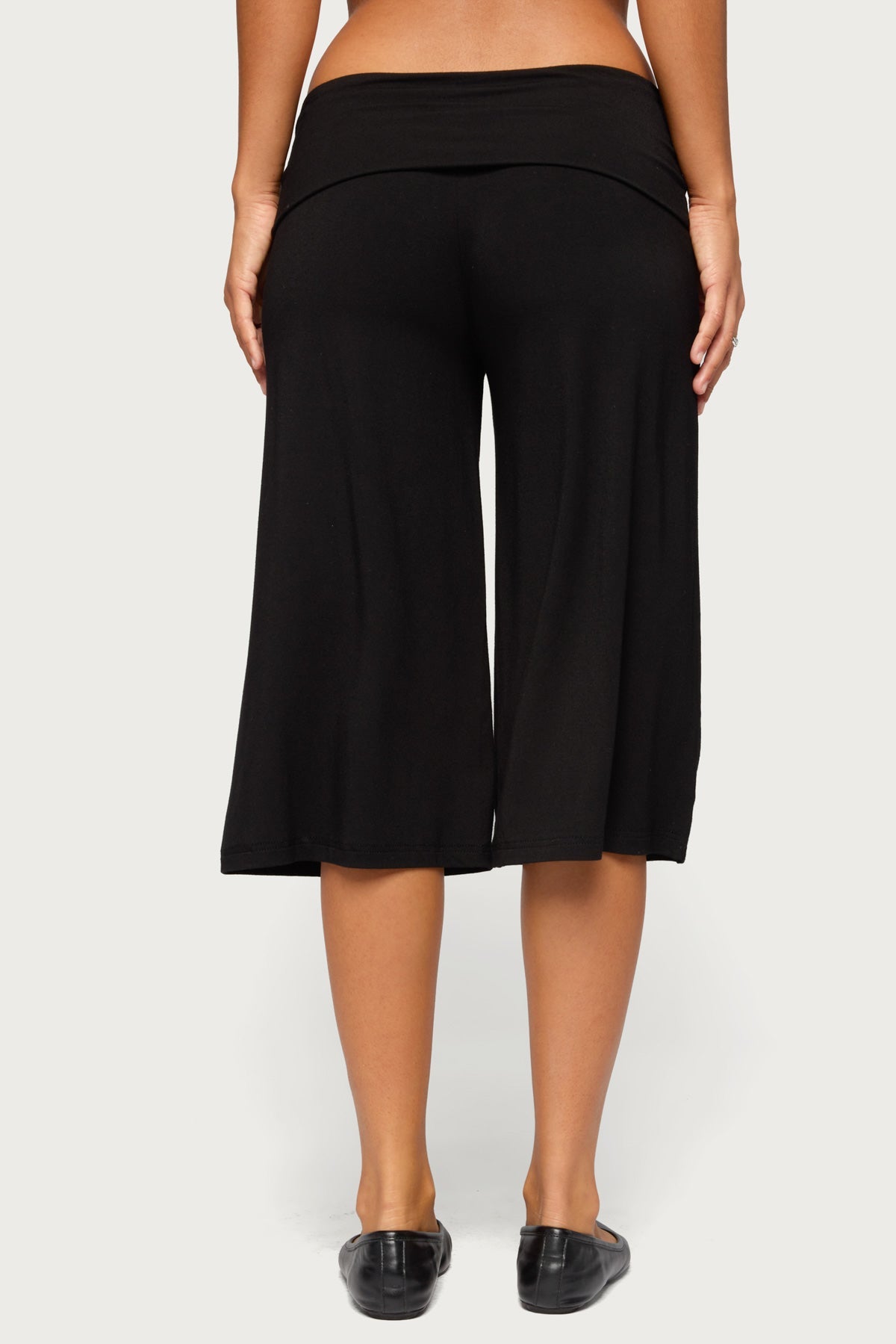 Shirly Wide Leg Foldover Capri Trousers