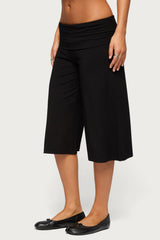 Shirly Wide Leg Foldover Capri Trousers