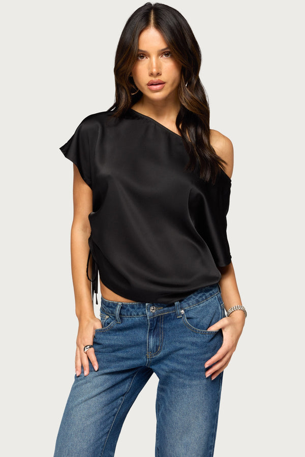 Jori Off Shoulder Satin Effect Top view 1