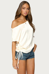 Jori Off Shoulder Satin Effect Top