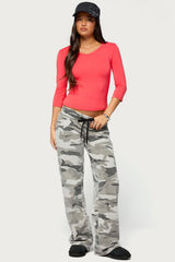 Toralei Three-Quarter Sleeve V Neck Top