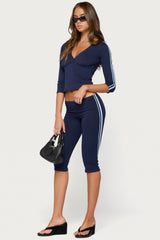 Danie Stripey Three-Quarter Sleeve Top