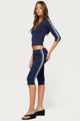 Danie Stripey Capri Leggings