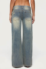 Noor Distressed Low Rise Baggy Jeans