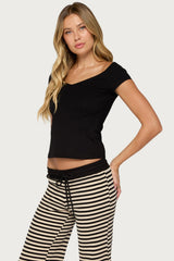 Calie Off Shoulder V Neck Top