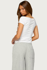 Calie Off Shoulder V Neck Top