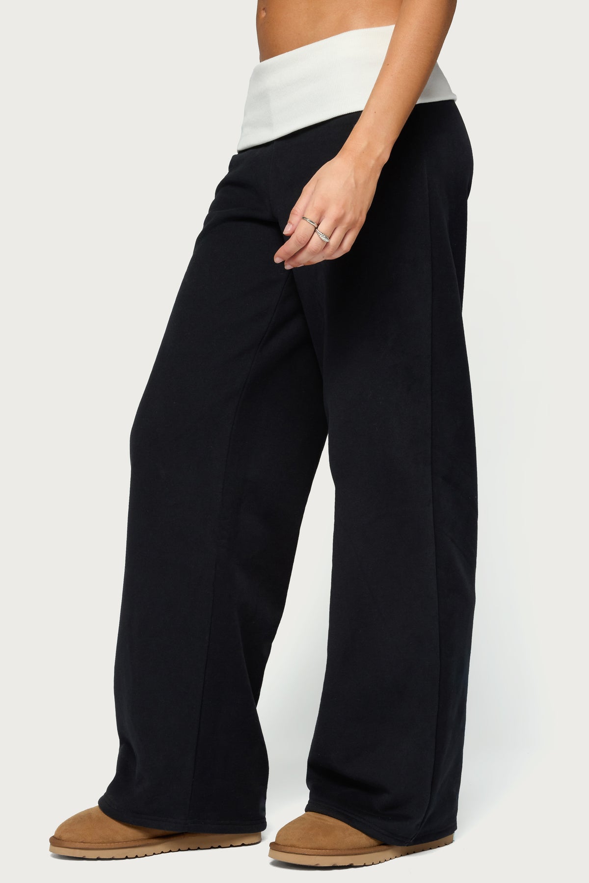 Idha Contrast Foldover Baggy Joggers