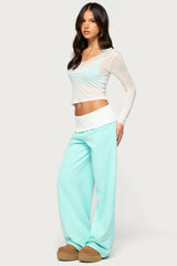 Idha Contrast Foldover Baggy Joggers