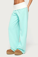 Idha Contrast Foldover Baggy Joggers