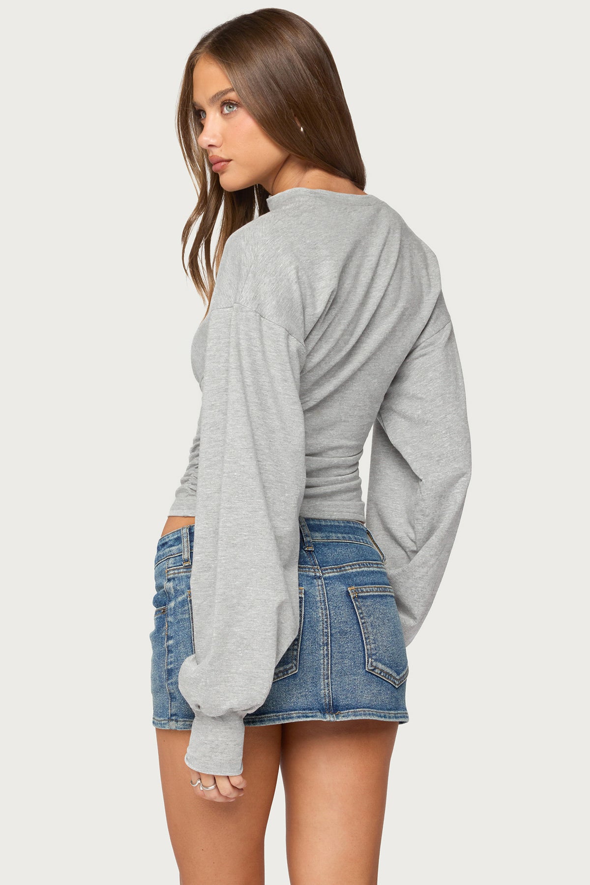 Diya Long Puff Sleeve Henley Top
