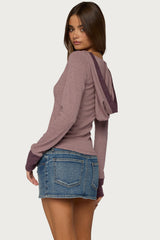 Kadia Striped Hooded Top