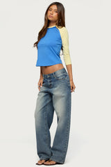 Emana Contrast Raglan Top
