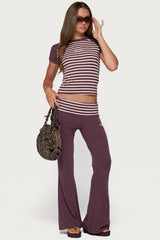Stay Edikted Stripey Foldover Trousers