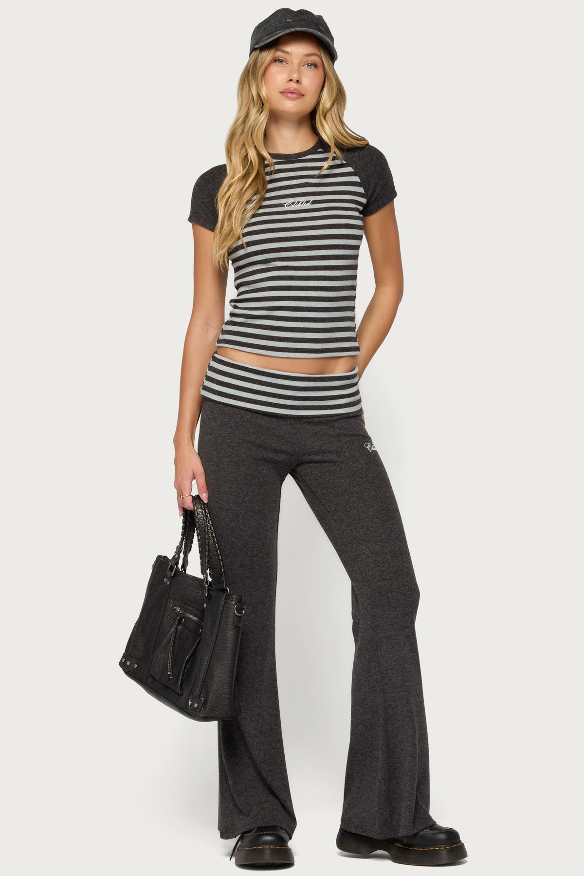 Stay Edikted Stripey Raglan T Shirt