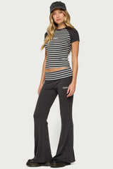Stay Edikted Stripey Foldover Trousers