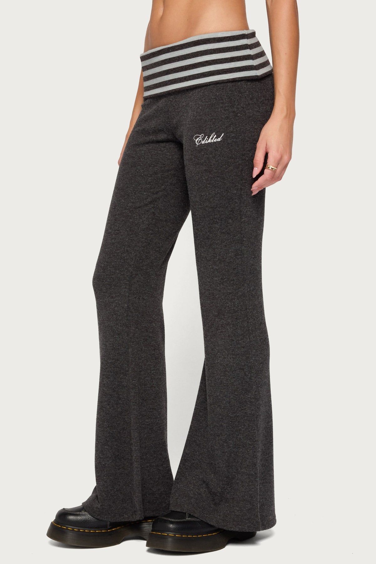 Stay Edikted Stripey Foldover Trousers