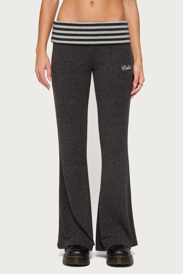 Stay Edikted Stripey Foldover Trousers