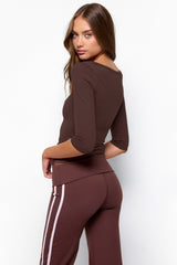 Desi Scoop Neck Quarter Sleeve Top