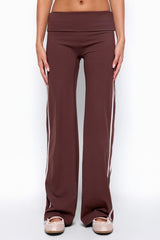 Anica Stripey Mid Rise Foldover Trousers