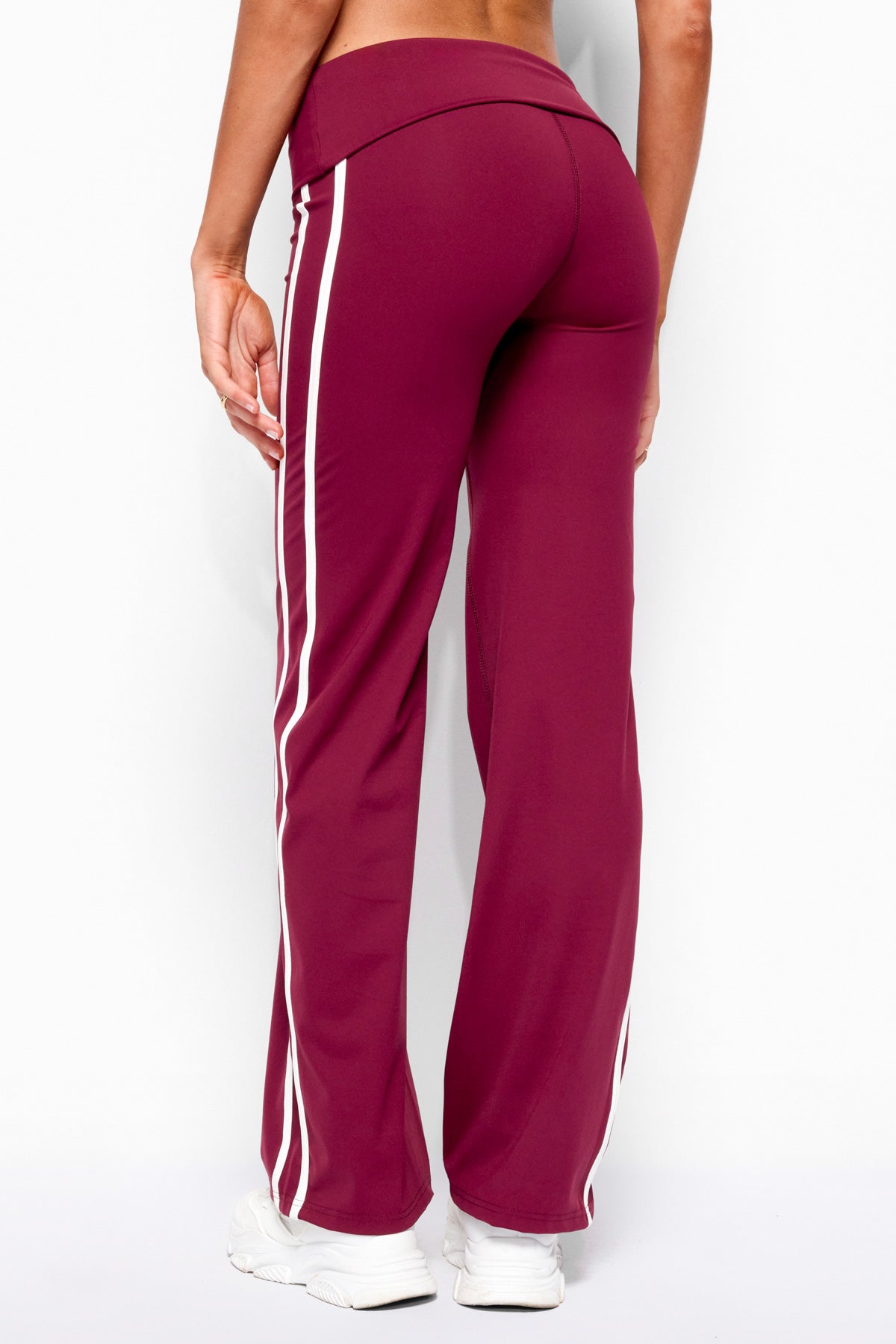 Anica Stripey Mid Rise Foldover Trousers