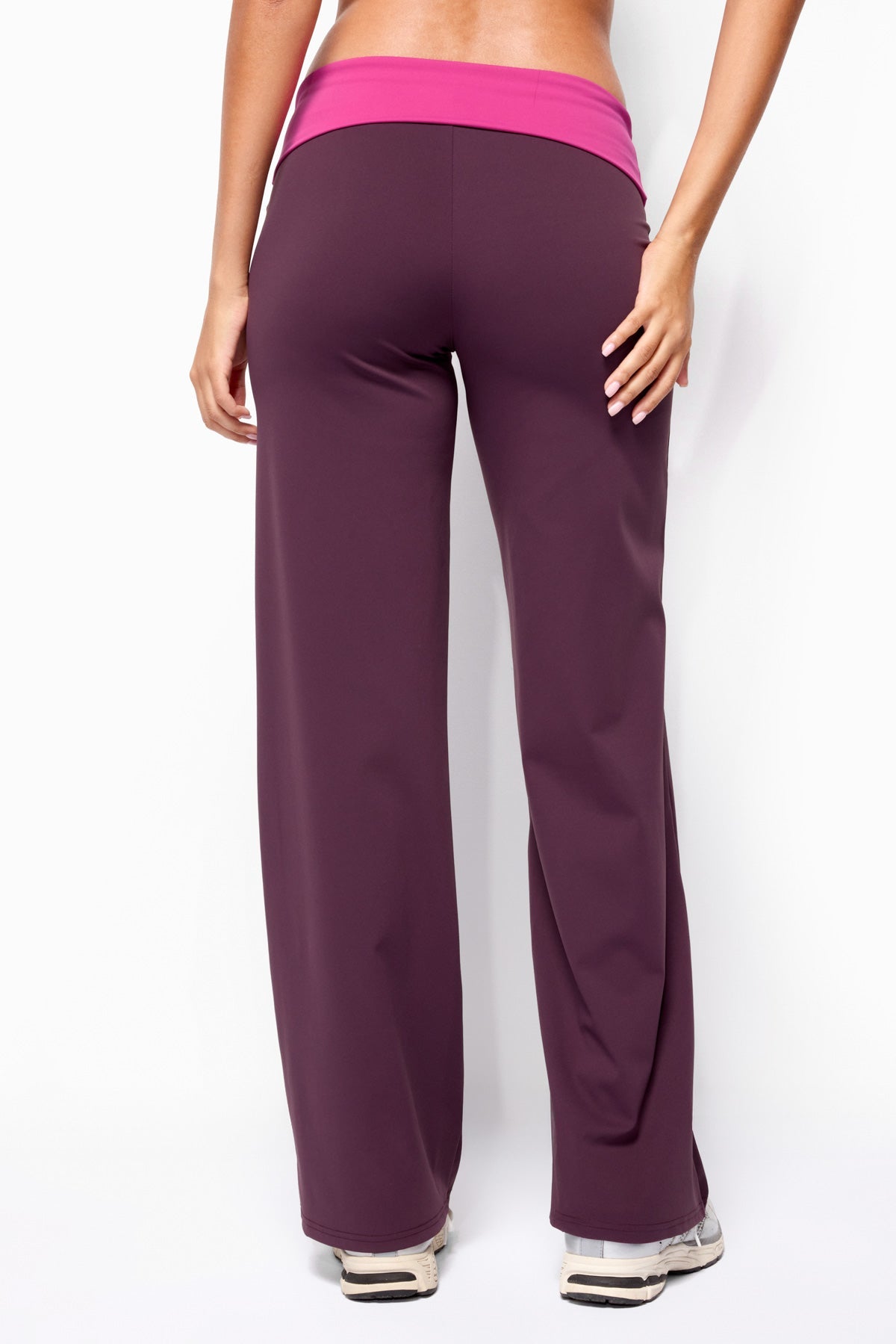 Dayna Contrast Foldover Straight Leg Trousers