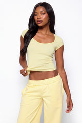 Chari Ribbed Scoop Neck T Shirt