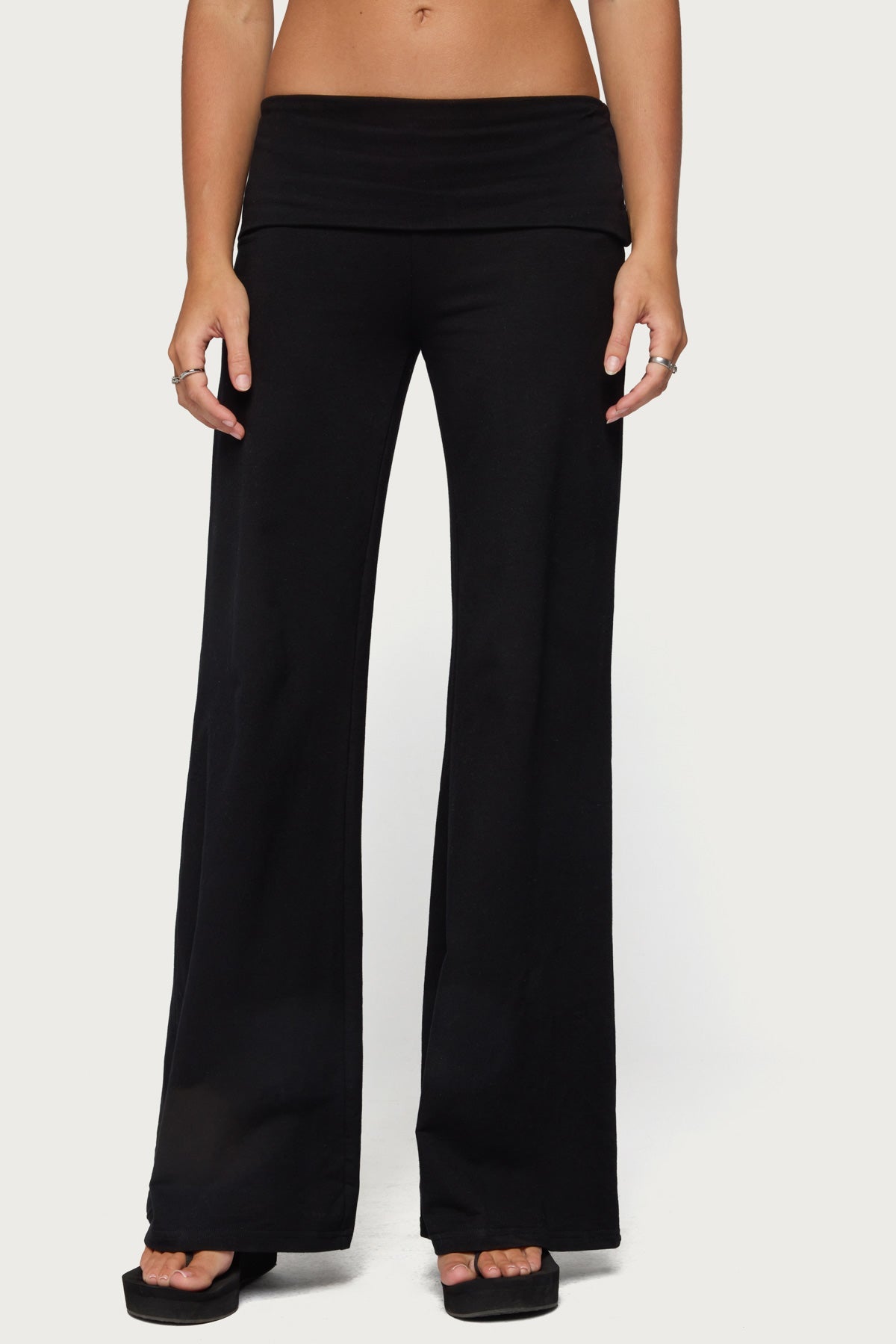 Angel Energy Sequin Foldover Trousers