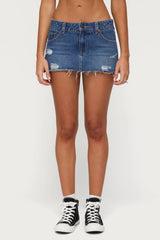 Nylah Distressed Denim Skort
